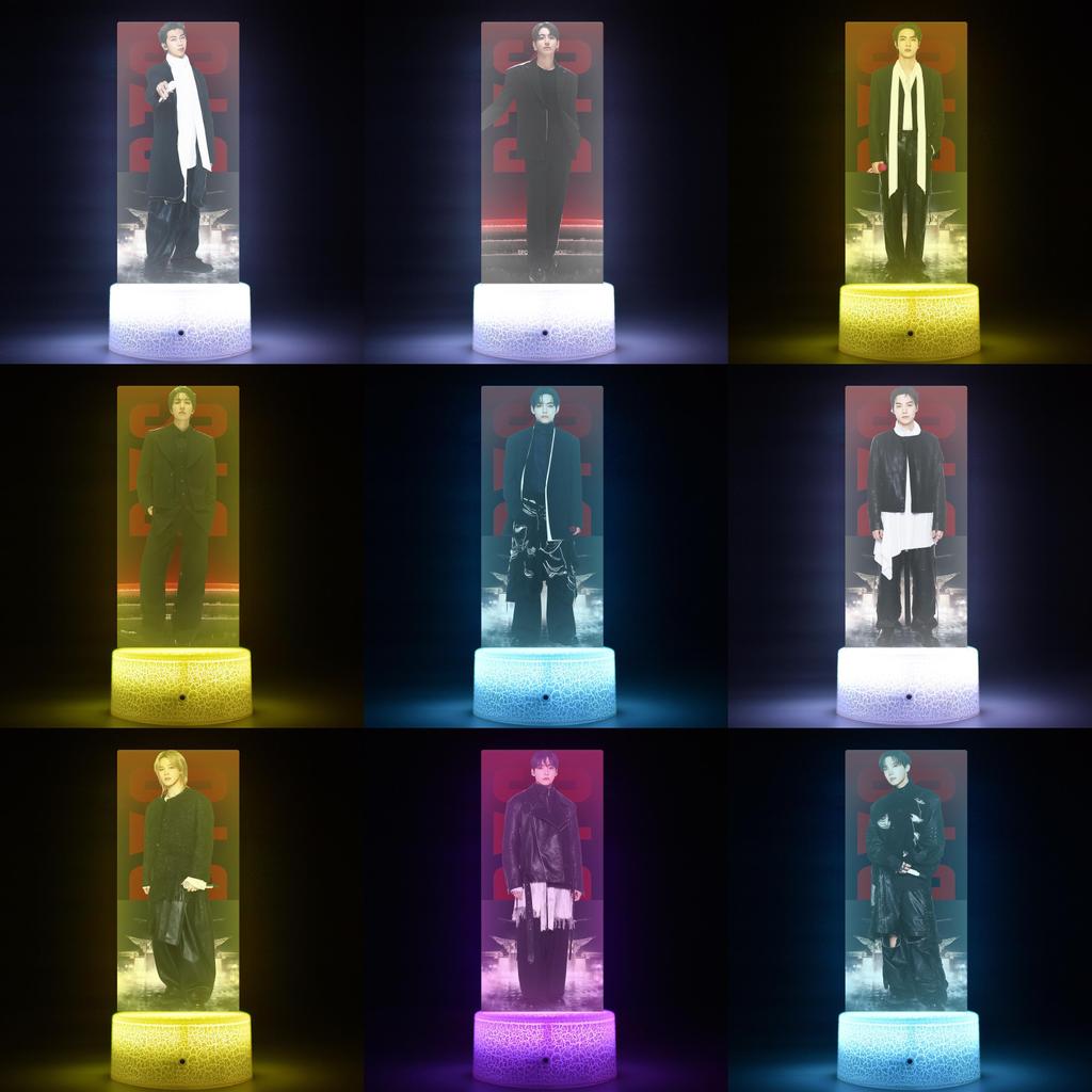 Lumină de noapte LED pentru concertul de revenire al turneului mondial BTS cu telecomandă pentru decorarea camerei și cadou de colecție