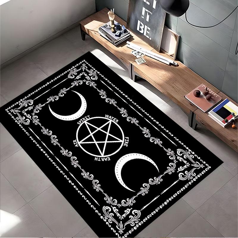 Pentagram Moon Gothic Carpet suitable as a non-slip mat for the living room or bedroom sofa
