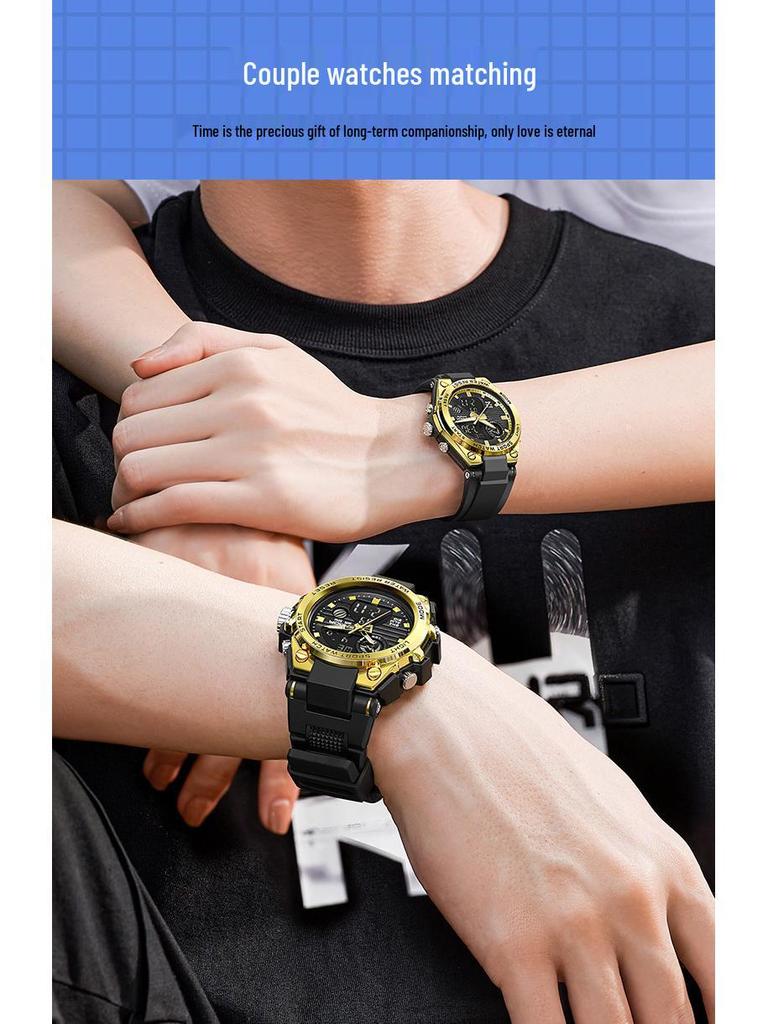 Sanda Couple's Multifunctional Smart Sports Watches - Men's & Women's Waterproof Outdoor Trendy Electronic Watches for Students