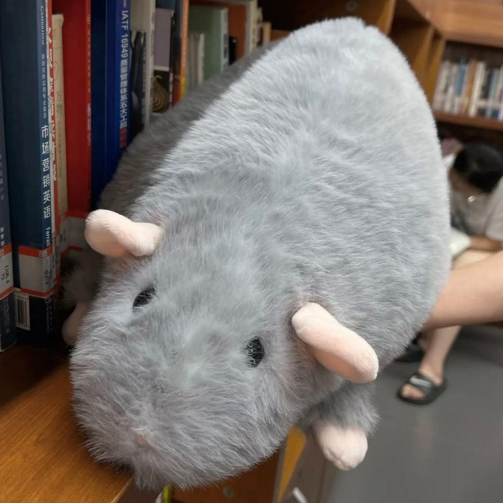 Simulation of Big Mouse Plush Doll Blue Gray Squid Mouse Doll Big Mouse Sofa Pillow Cushion