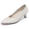 Chaussures féminines mode femme beige bout pointu cuir verni printemps à enfiler talon aiguille chaussures dame décontracté escarpin noir ga391