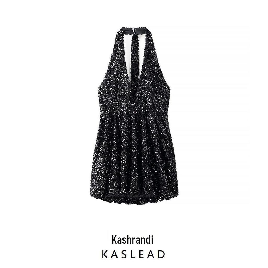 2025 Spring Women's European & American Style Sequined Balloon Dress 9808574