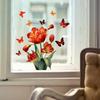 Floral Window Decal Wall Decoration Easy Application Glass Door Sticker for TV Background
