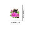 1/6Pcs Animal Brooches Flowers Enamel Pin Set Cartoon Black Cat Brooch For Coat Collar Lapel Pins Metal Badges Jewelry Gift