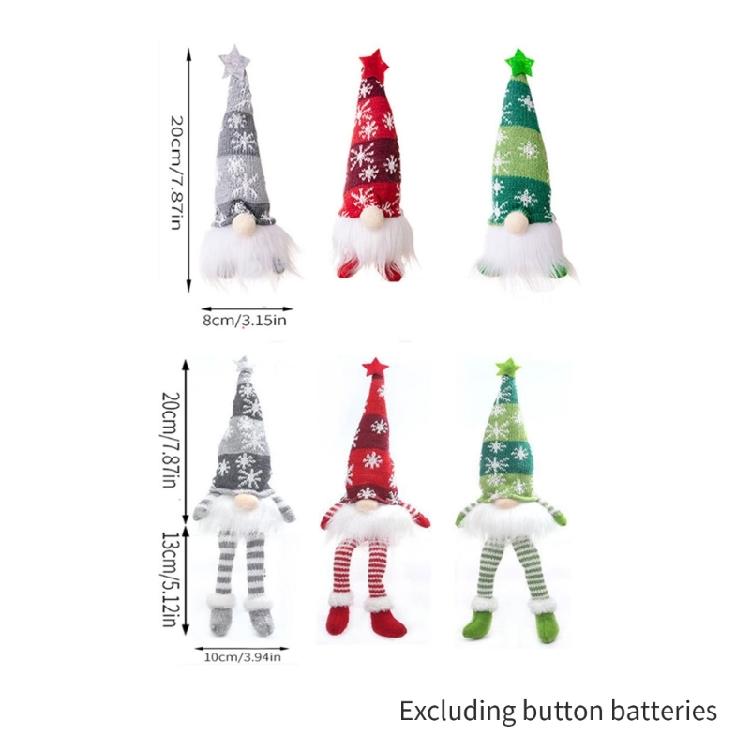 Mysterious Holiday Season Santa Figure Two Leg Styles Warm White Lights Gnomes Shape Figurine Christmas Decoration