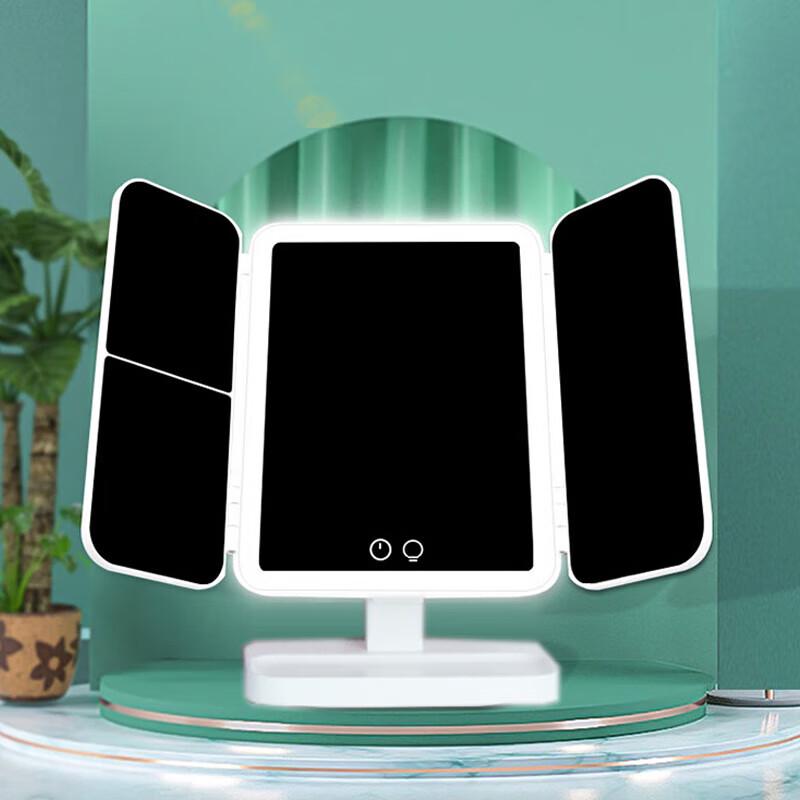 Настольное складное перезаряжаемое светодиодное зеркало для макияжа в виде ракушки