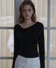 DEHEVE Drape Neck Long Sleeve [Black]