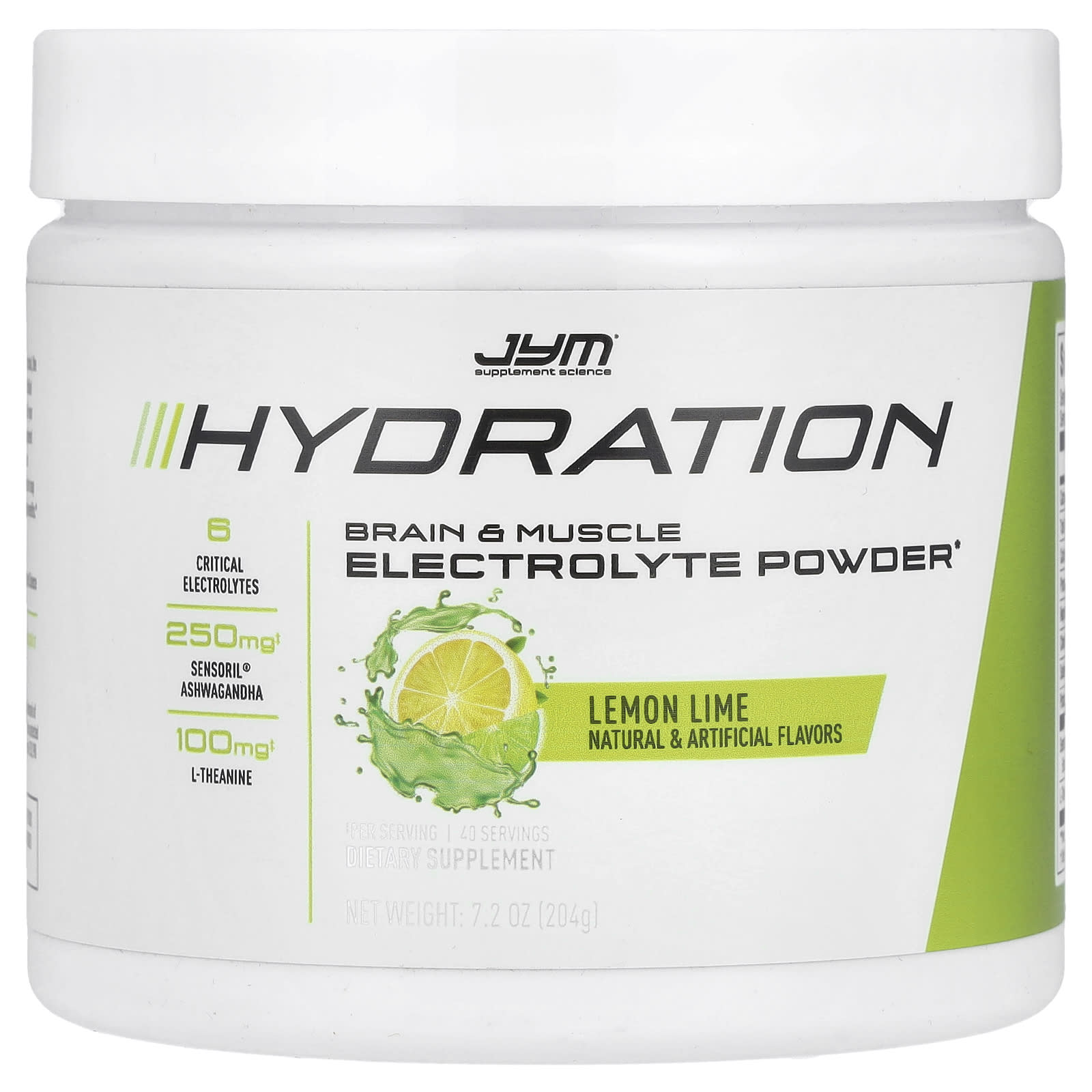 

JYM Supplement Science, Hydration, Electrolyte Powder, Lemon Lime, 7.2 oz (204 g)