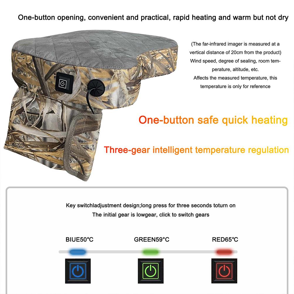 Hunting Heated Seat Cushion Waterproof Heating Seat Cushion USB Power Portable Sponge Cushion for Camping Stadium