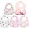Baby Lätzchen 5er Pack Entzückendes Muster Mehrfarbig Weich Saugfähig Spuck Lätzchen für Neugeborene Säuglinge Kleinkinder Mädchen Jungen Baumwolle Baby Lätzchen Set Verstellbar Druckknopf