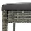 Garden Bar Stool with Cushion 2 pcs Grey Poly Rattan