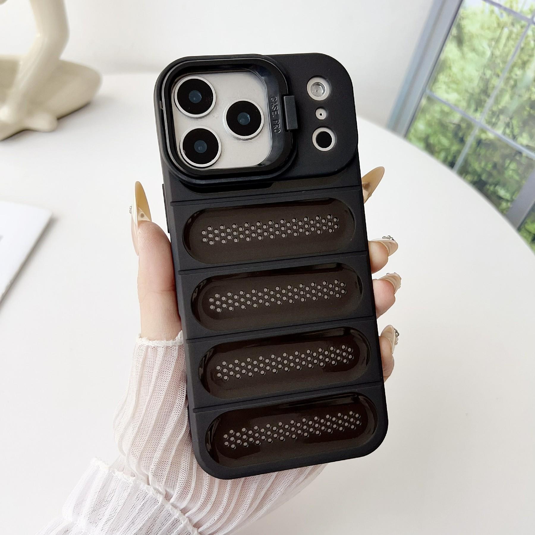 

For iPhone 17 Pro Case Heat Dissipation Kickstand Airbags Anti-Drop TPU + PC Phone Cover
