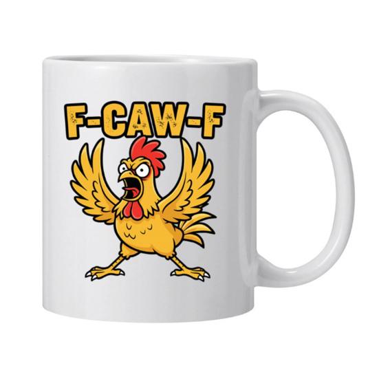 Personlig F-Caw-F Kyllingkrus 15oz Keramisk Kaffekopp Morsom Hane Gårdsdyr Humor Krus Gjenbrukbart Oppvaskmaskin Mikrobølgeovn Sikker Drikkeglass