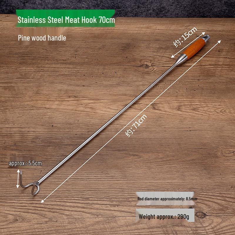 Stainless Steel Braised Meat Hook with Knife Handle - High Temperature Resistant for Kitchen Use