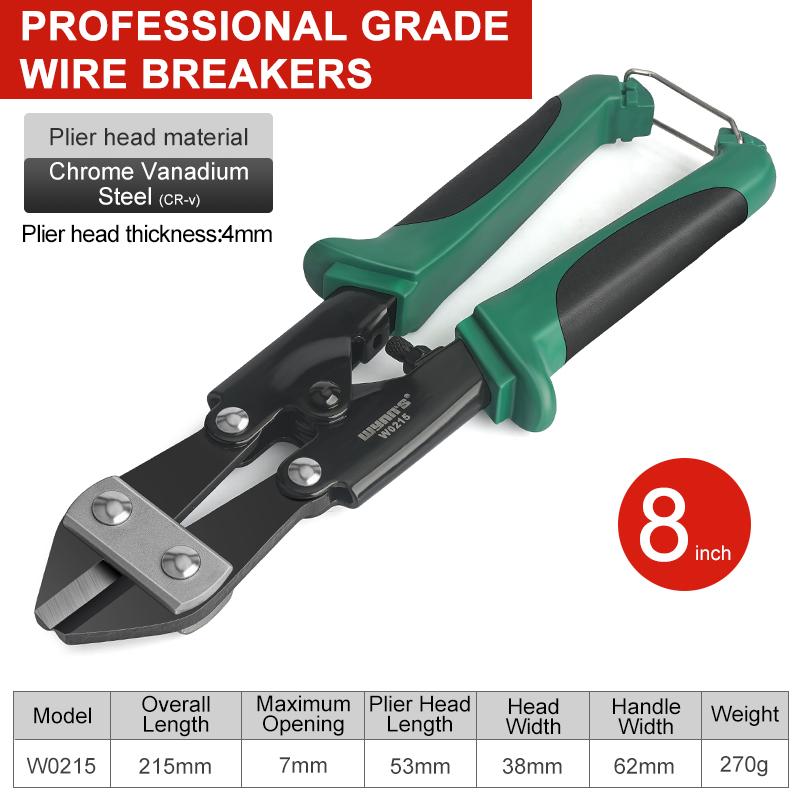 8" Mini-Bolzenschneider Federbelastet Klein Robust Drahtseilschneider Drahtschneider Bewehrungsschere Klemmen Werkzeuge