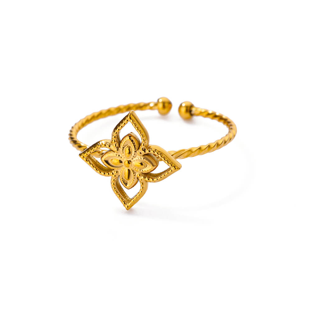 Stainless Steel Evil Eye Sun Rings For Women Gold Color Geometric Flower Ring Aesthetic Wedding Party Fashion Jewerly Gift