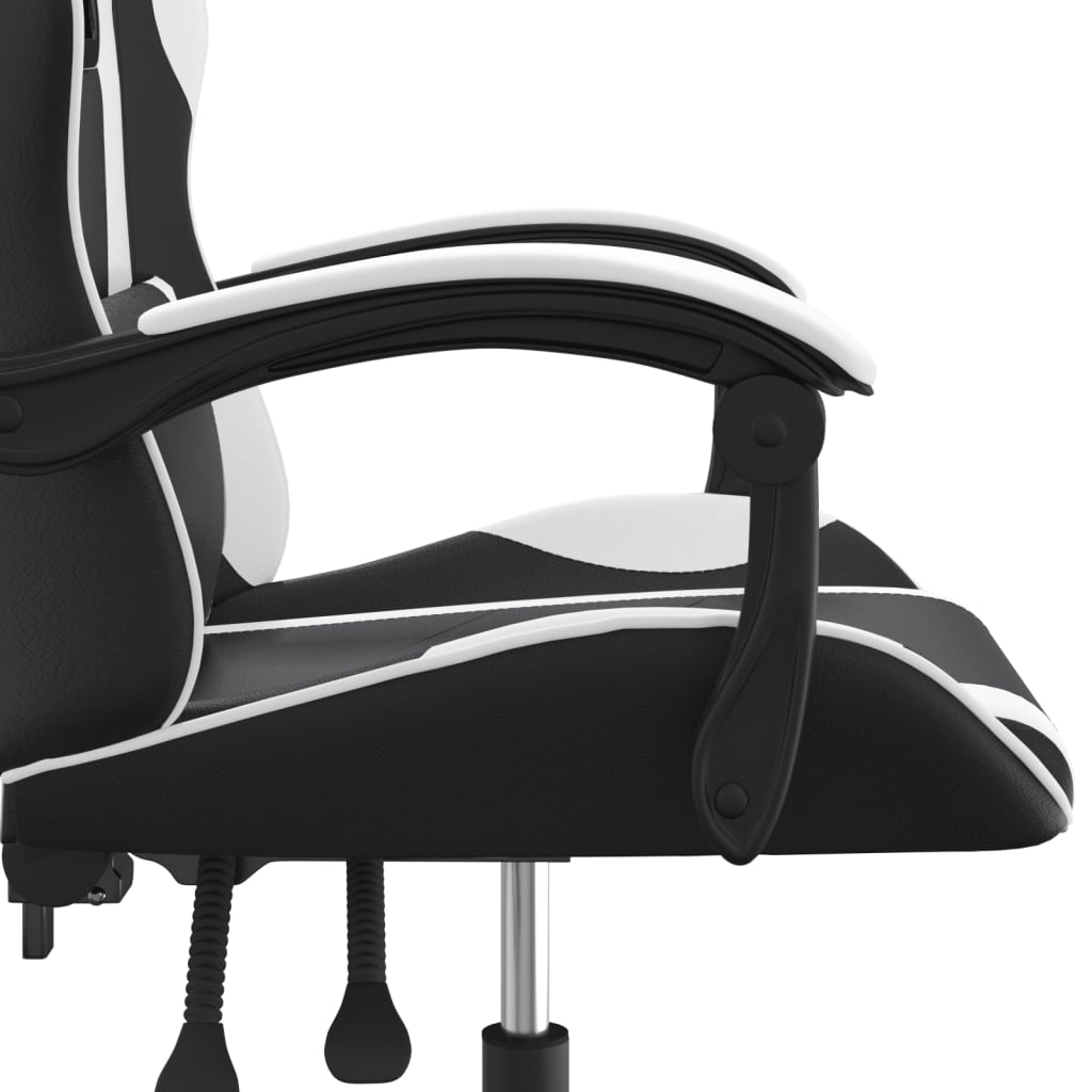Gaming Chair Black and White Faux Leather