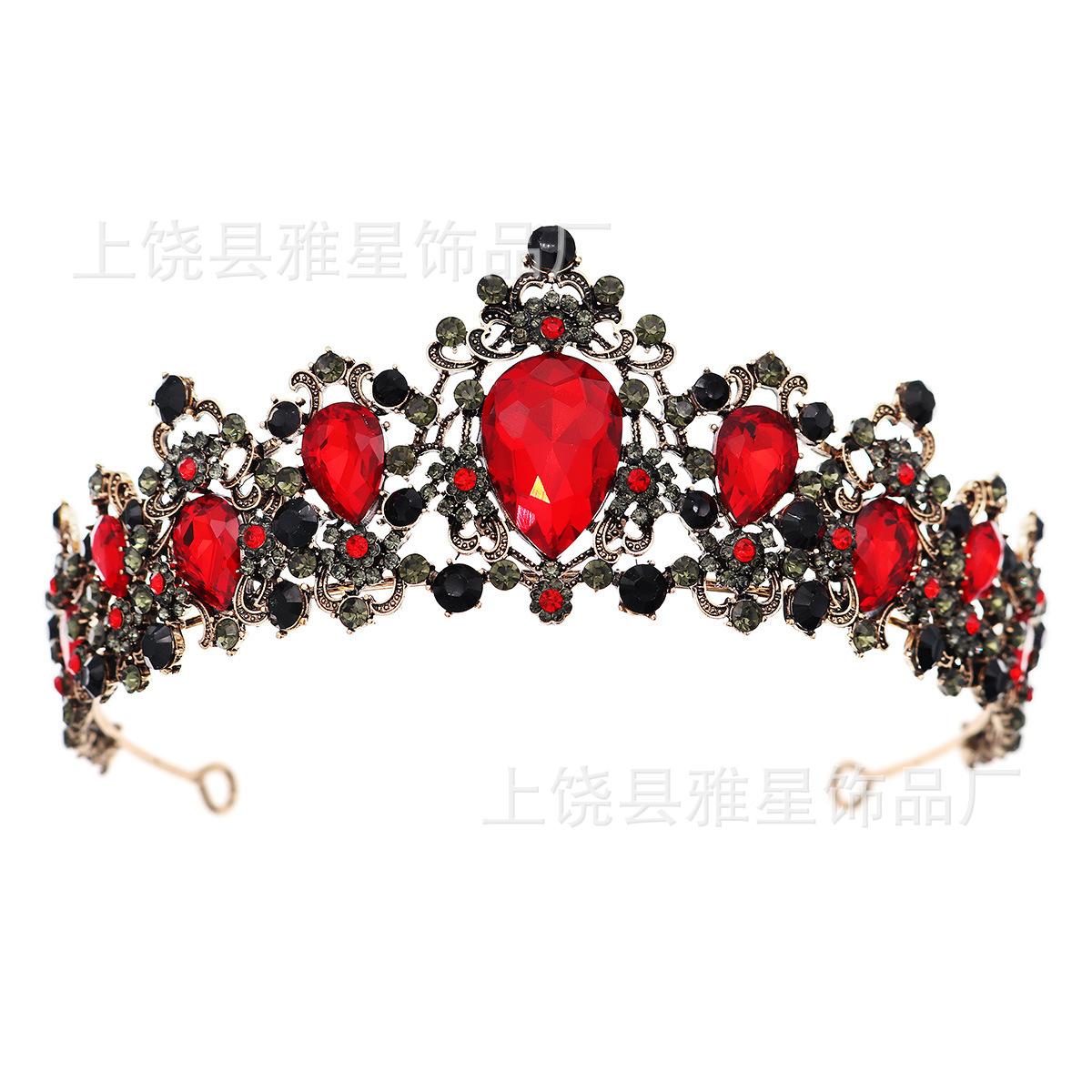 

Корона, Зарубежная цветная повязка на голову со стразами, Барочная сплавная корона, Аксессуары для свадебного платья One Size