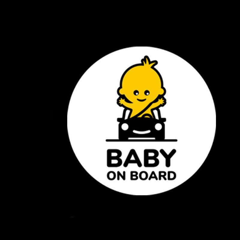 Funny Baby On Board Car Decal - Cartoon Infant Bottle Style, Easy-to-Apply Waterproof Sticker, Car Window Safety Reminder