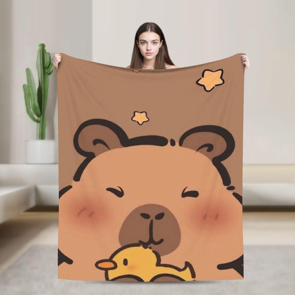 Capybara Blanket Quality Super Soft Throw Blanket Winter Travel Couch Chair Sofa Bed Funny Bedspread