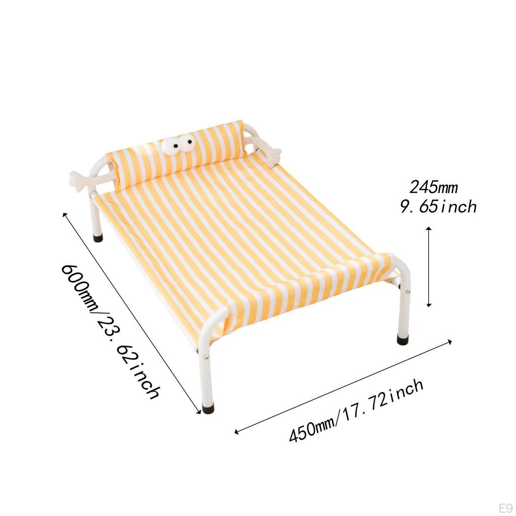 Elevated Dog Bed Pet Metal Frame Hammock Raised Cot for Puppy Kitten Cats Dogs