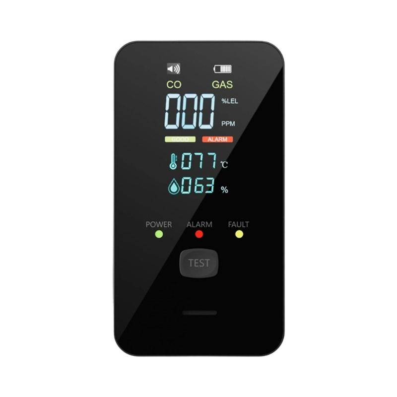 4 In 1 Gas Detectors with Methane CO Temperature Moisture Monitoring & Alarm Gas Leak Detectors Suitable for Home Safety