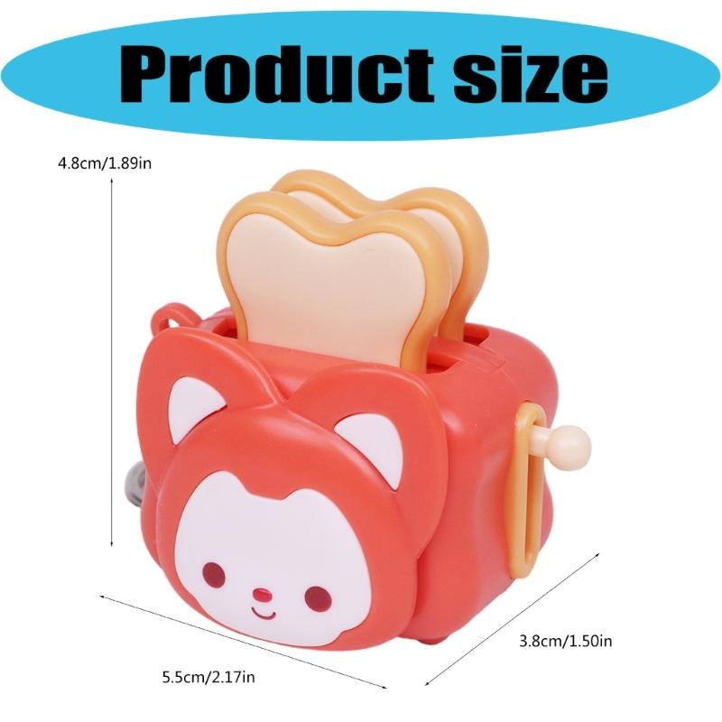 Compact Noiseless Bread Toaster Keychain Lightweight Simulation Design Hanging Ornament Plastic Daily Carry