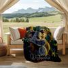 Koala Bear In Tree With Nature Background Flannel Outdoor Blanket Gift Blanket Comfortable And Soft Lightweight And Portable Suitable For All Seasons