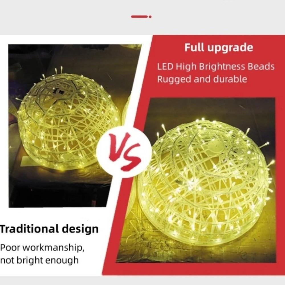 20/28CM Festoon Rattan Ball Light LED Rattan Ball Christmas Tree Light String 220V Ramadan Festoon Rattan Ball Lamp Garden