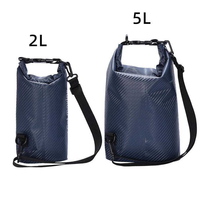 Trekking Waterproof Transparent Barrel Bag - Carbon Fiber Square Beach & Rafting Phone Storage