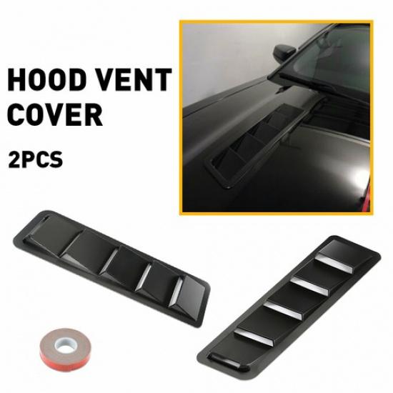 Black Hood Car Scoop Vent Kit Cold Air Flow Intake Louvers Cooling Bonnet Cover