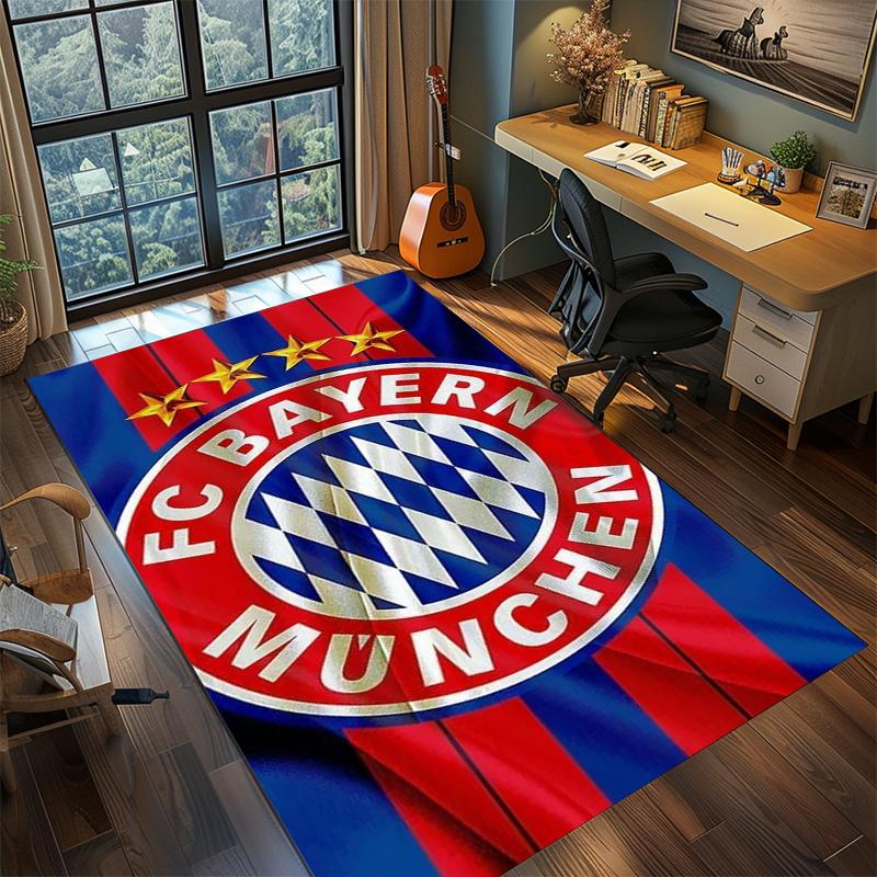 1Pc Football Team Cartoon Print Carpet High Quality Comfortable for All Seasons, Home Decor
