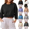 Women's 3/4 Sleeve Neck Casual Sweatshirt Loose Fit Color
