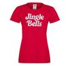 Unisexs Jingle Bells Festive Red Christmas Lady Fit TShirt