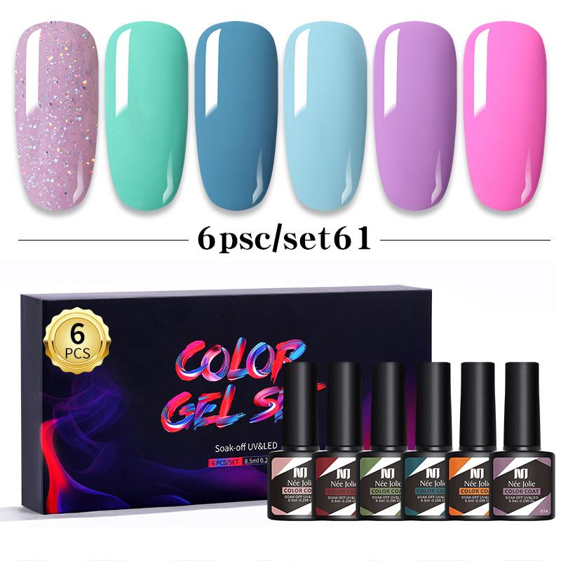 Nail Polish Glue Set 8Ml 6 Bottles Boxed Nail Art Barbie Glue Japanese Nail Color Glue Phototherapy Glue