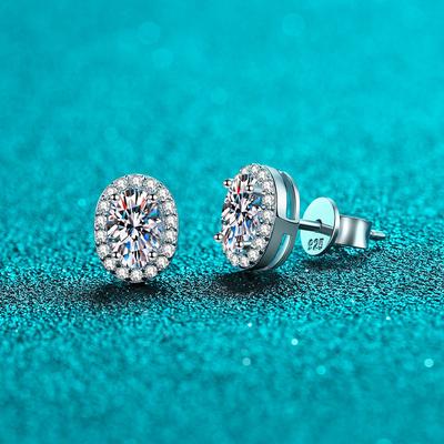 0,5-1 Karat D-Farbe Moissanit Steckerohrringe für Damen Top-Qualität 100% 925er Silber Funkelnder Hochzeitsschmuck