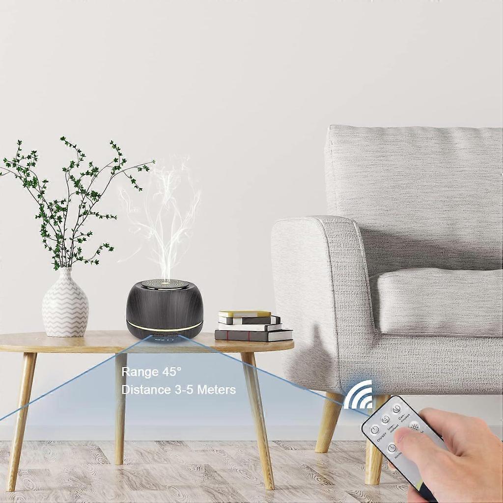 300ML Essential Oil Diffuser, 8 Hour Wood Grain Cold Mist Aromatherapy Diffuser with Remote Control, 7 Color Light Changes. Scented air humidifier for