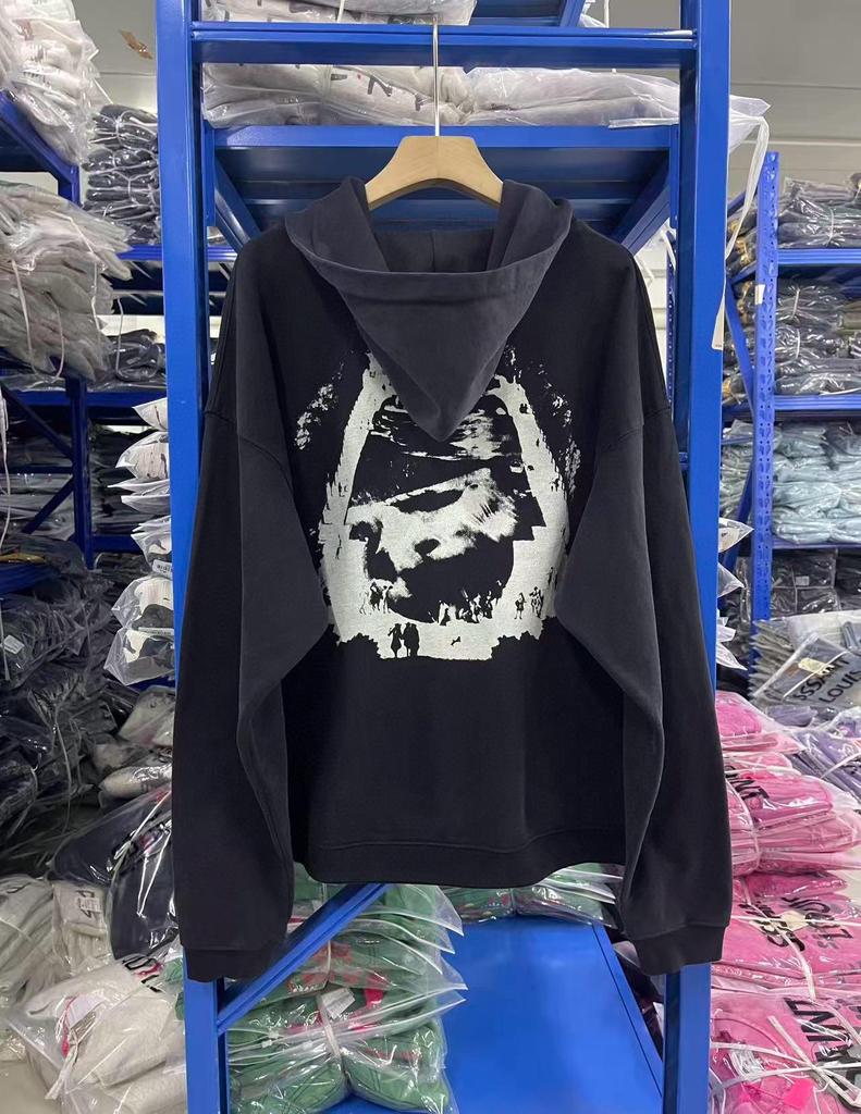 Rich Kids Vintage Poet Print Hoodie - Washed Trendy Style