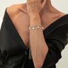 Silver Long Tassel Hand Chain Adjustable Link Chain Bracelets Imitation Pearl Bracelet  Unisex