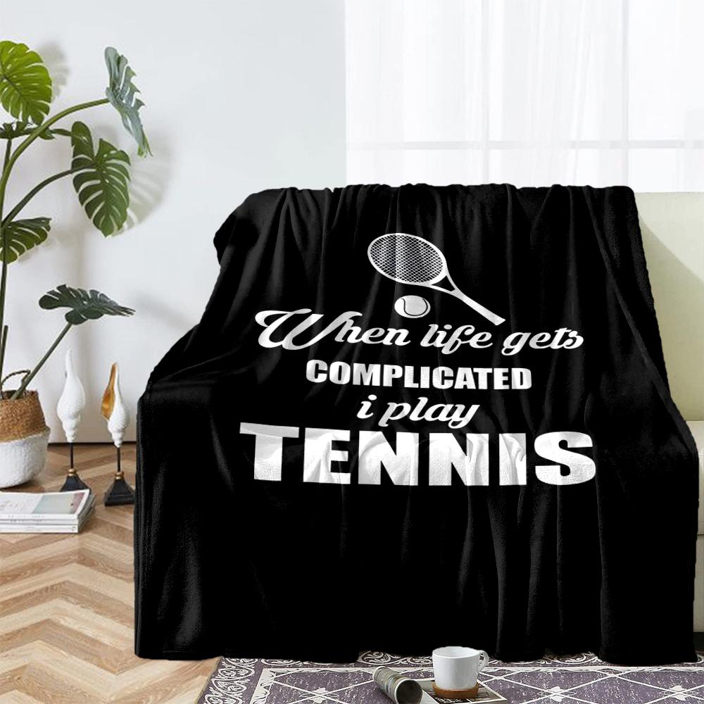 Tennis Theme Printed Blanket - Perfect for Couch, Bed, Travel & Outdoor Use | Machine Washable, Cozy & Durable.