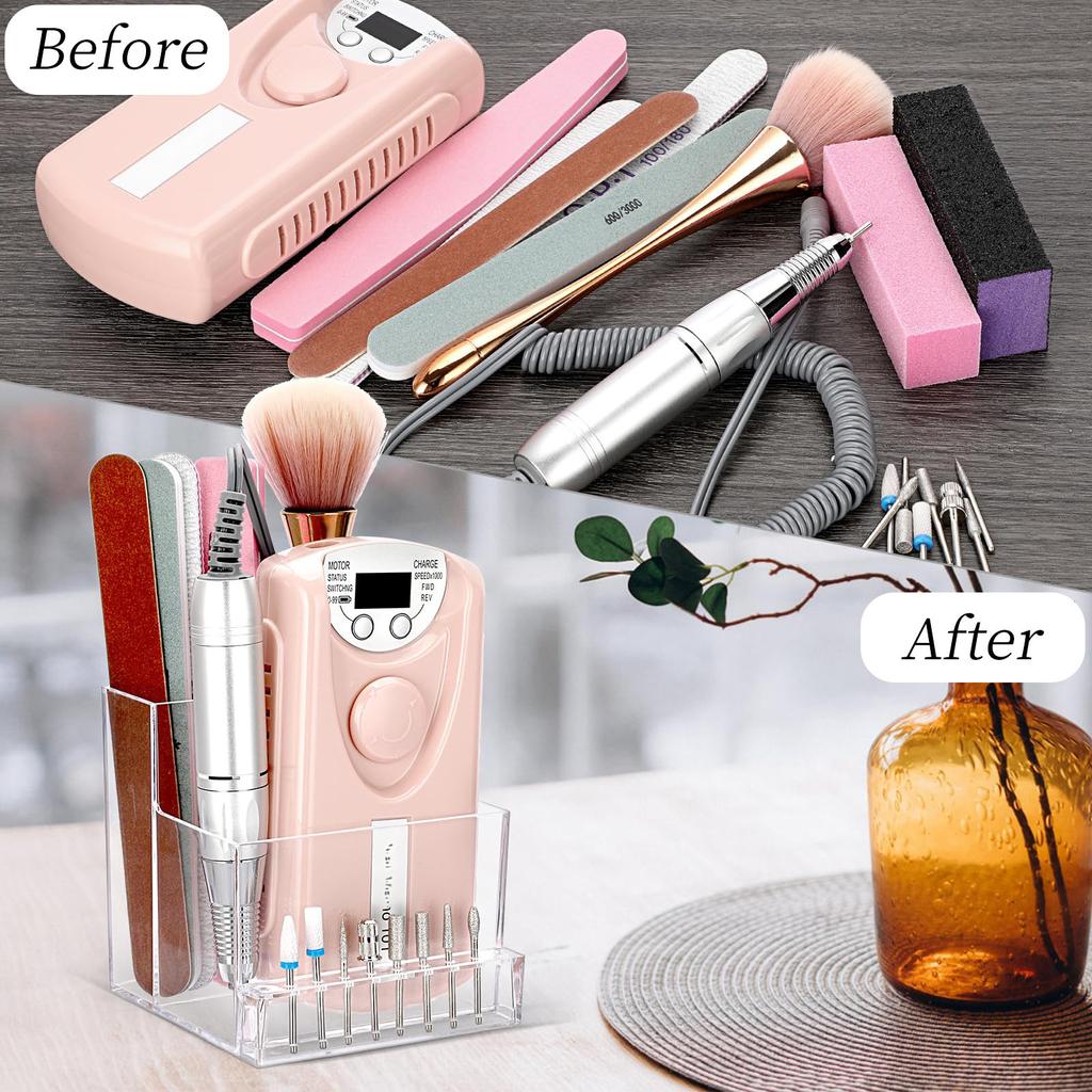Nail Drill Machine Nail Drill Holder Transparent Drill Bit Holder for Nail Professional Nail Organizer Storage Box Case