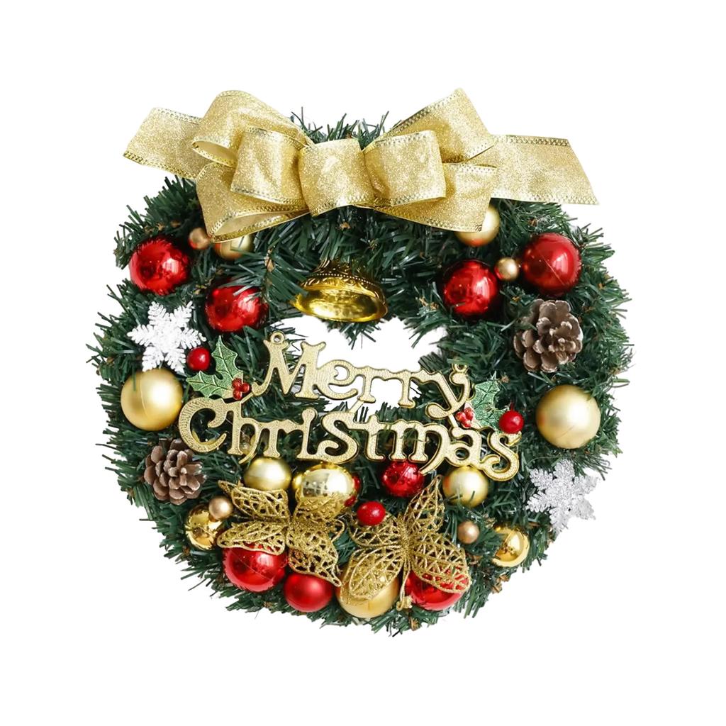 30cm Christmas Wreath Hanging Decoration For Home, Shopping Mall, And Hotel With Bow, Christmas Door Hanging, Window Display, And Christmas Ornaments