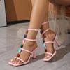 Eilyken Summer Gladiator Hollow Out Narrow Band Sandals Women Fashion Sexy Open Toe Ankle Strap Club Stripper Heels Shoes