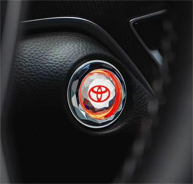 Toyota Start Car Styling Compatible with Camry Mark and Aqua Crystal Engine Start Button Cover One-Button Sticker, C-HR 86, Prius, RAV4, Prado, Crown,