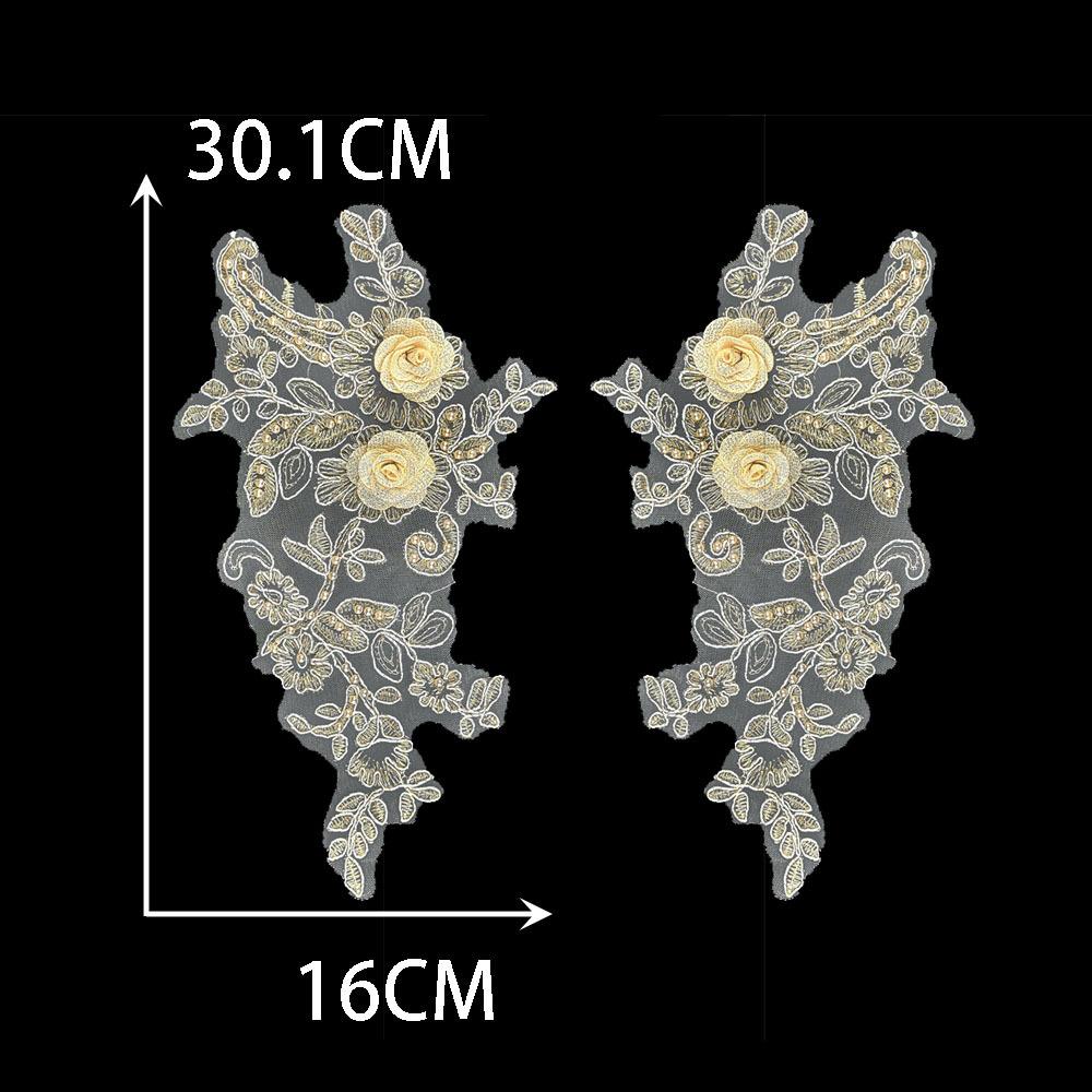 

Three-Dimensional Flower-Dipped Embroidered Lace Collar Diy Imitation Pearl Lace Lace Dress Accessories Style 1154-1155 (1 pair)