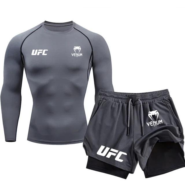 UFC Double Layer Long Sleeve Sports Training Set for Outdoor Running