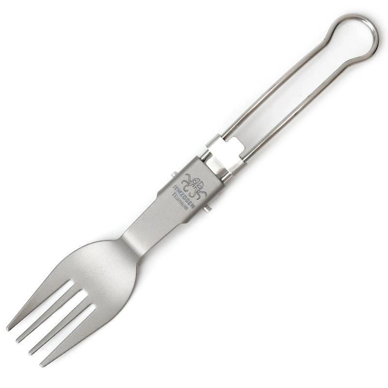 Pure Titanium Folding Fork Portable Fork Spoon Knife Foldable Travel Kit Outdoor Tableware Set Hiking Picnic Camping Supplies