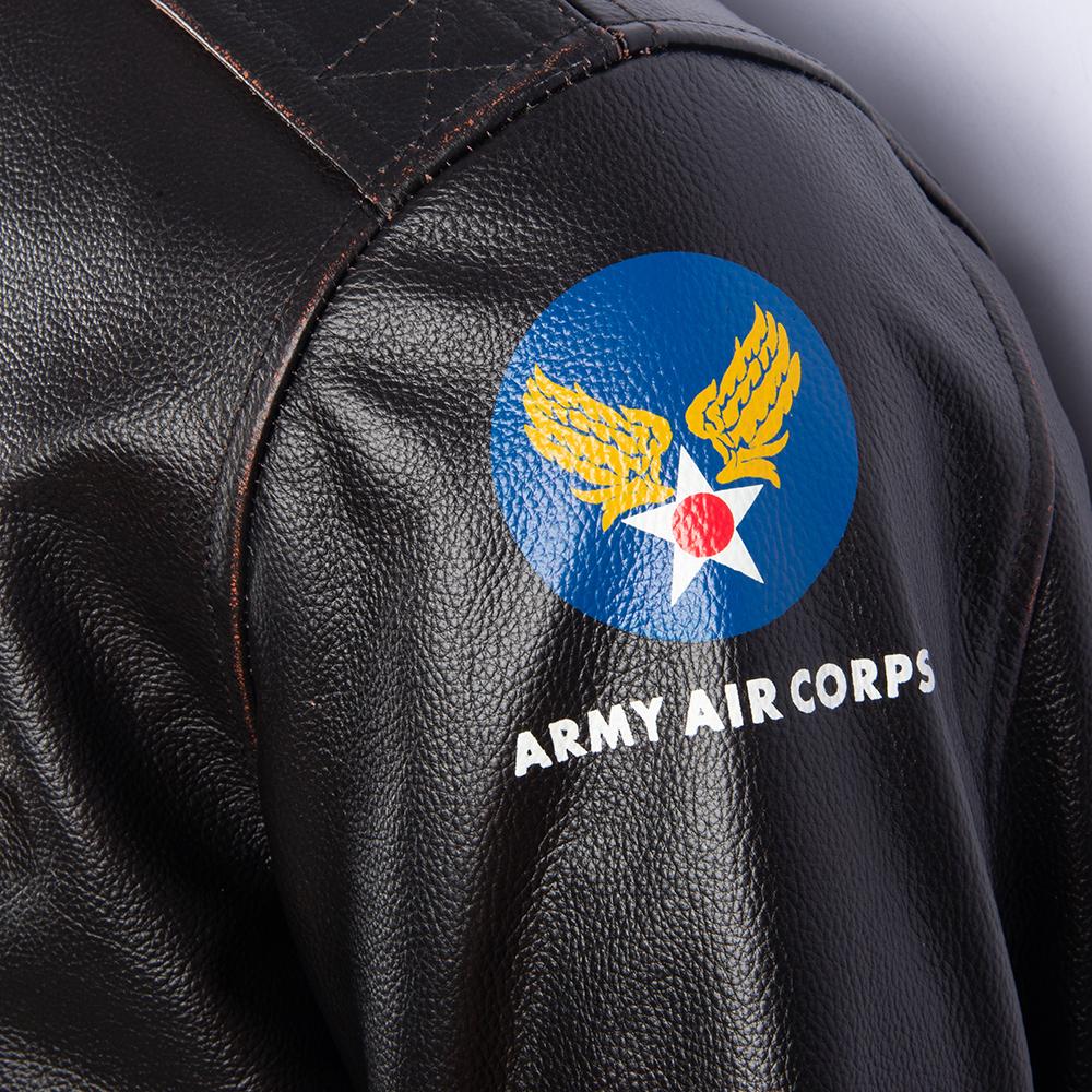Flight Suit A2 Thick Genuine Cow Men Leather Jacket Vintage Oil Waxed Brown Aviator Bomber Jackets Male Winter Coat