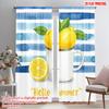 2pcs 2D Flat Printing Party Curtain Lemon Summer Watercolor Polyester Without Electricity Family Party Perfect for Living Room