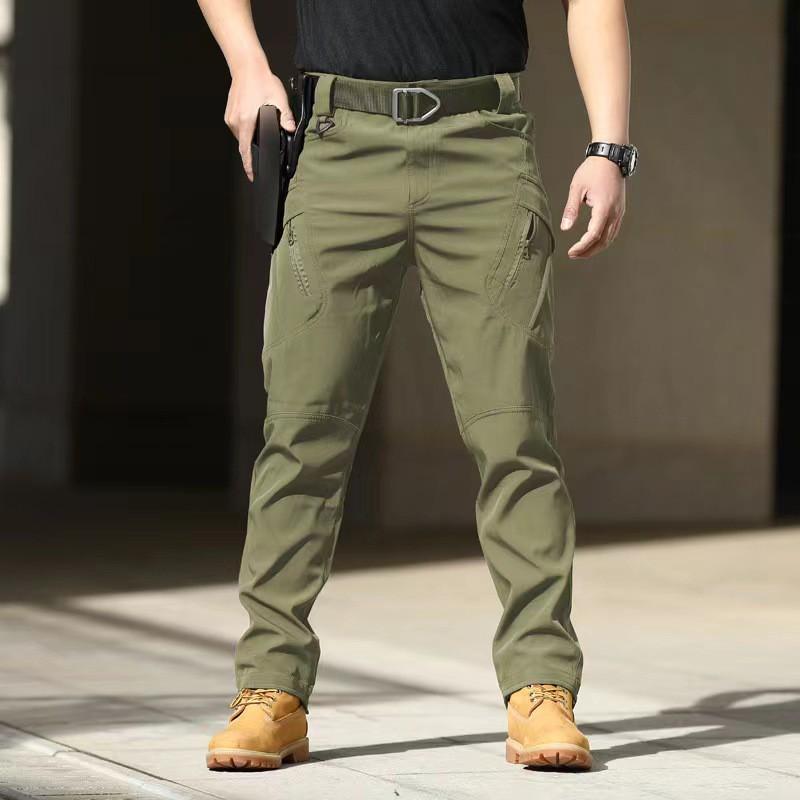 Mens Tactical Cargo Pants Outdoor Hiking Climbing Workwear Fall Elastic Softshell Water Resistant Loose Fit